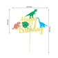 Arthsdite Dinosaur Happy Birthday Cake Topper With Leaves Dinsaurs Birthday Roar Cake Pick For Dino Theme Baby Shower Kids Boys