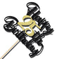 Klionjor 25th Birthday Cake Topper - Black Gold Glitter Cardboard Decoration