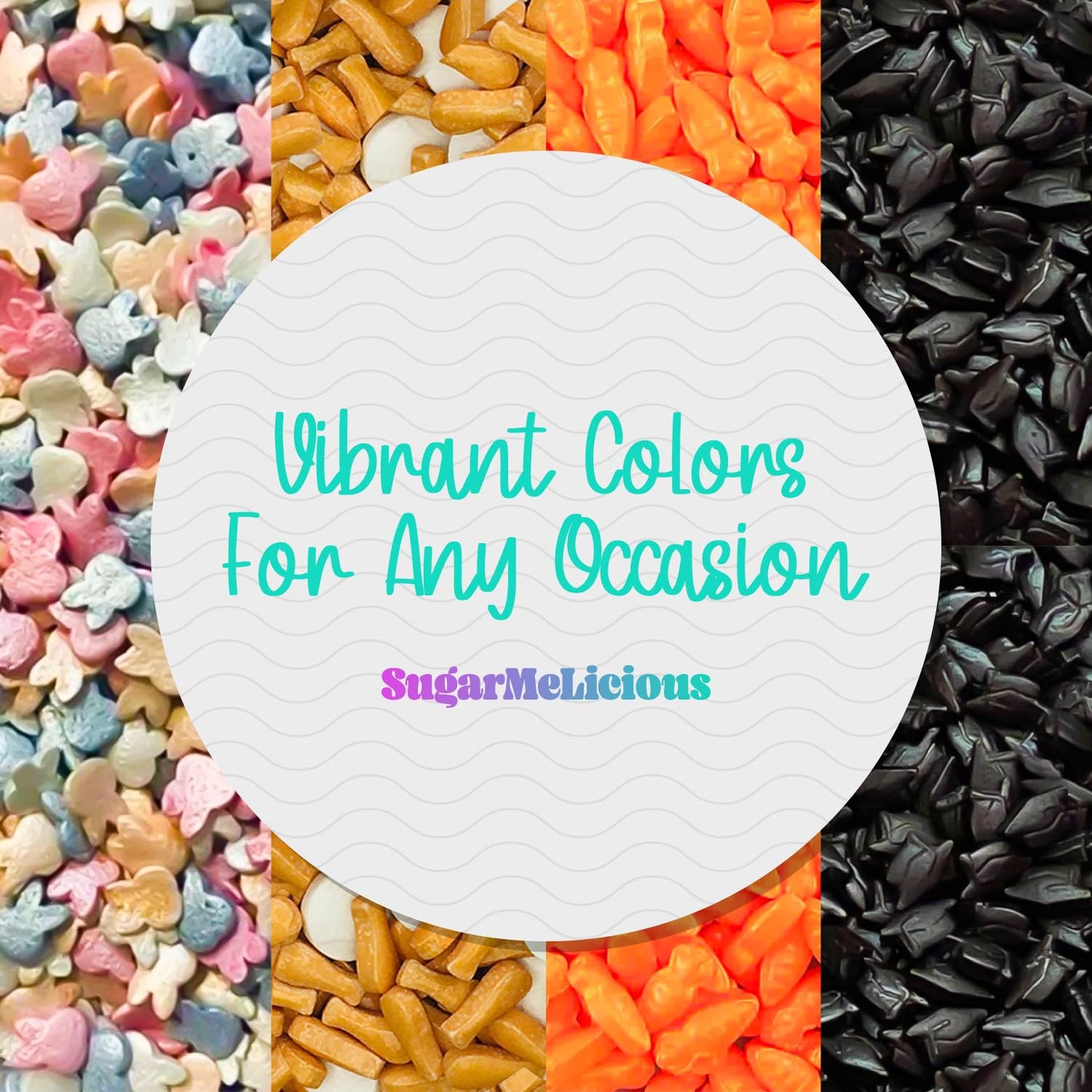 SugarMeLicious Sprinkles for Cupcakes, Edible Cake Decorations, 3oz Bottle, Graduation Caps