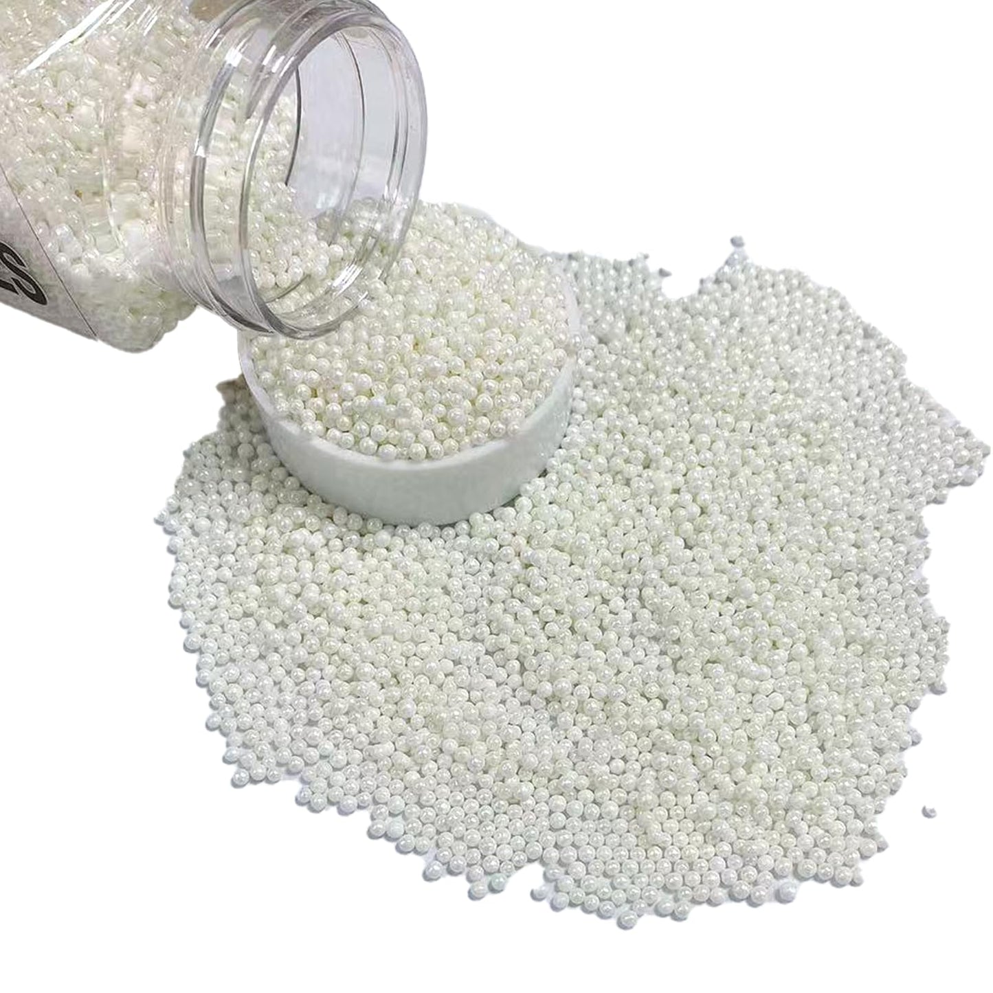 Philaeec White Nonpareils Sprinkle 2Mm Mini Peals Sprinkle Edible For Cake Decoration Cupcake Topper Cookie Baking Decorations H