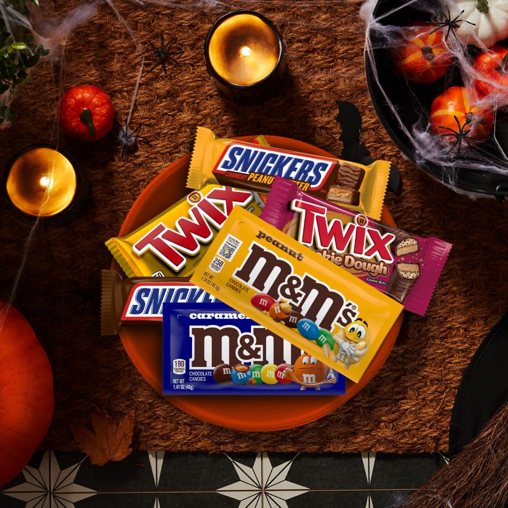 Mars Milk Chocolate Candy Bars Variety Pack, 18 Full Size Individually Wrapped, Includes M&MS, SNICKERS, TWIX