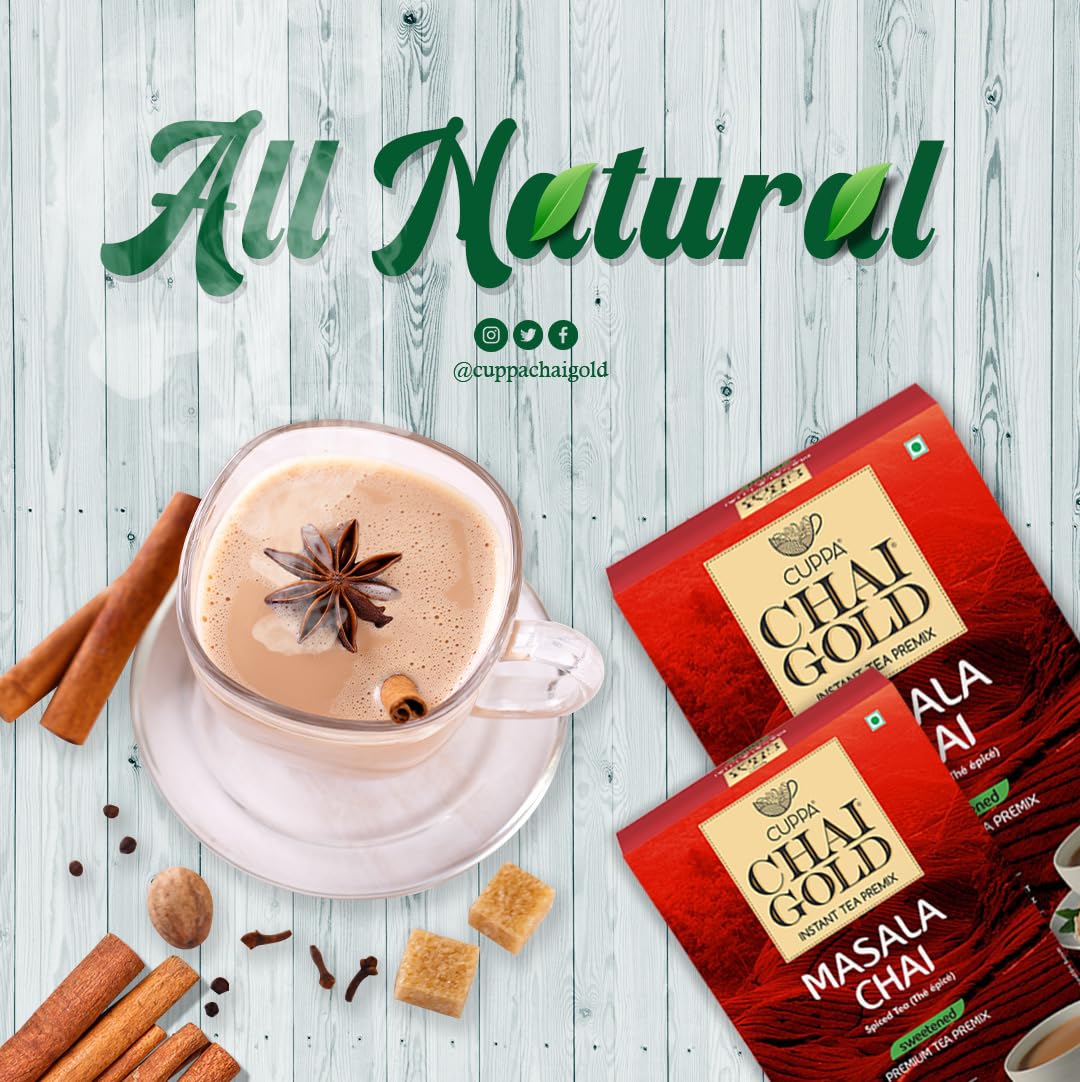 Cuppa Chai Gold Masala Chai | Sweetend Version | Pack Of 1 (10 Count)