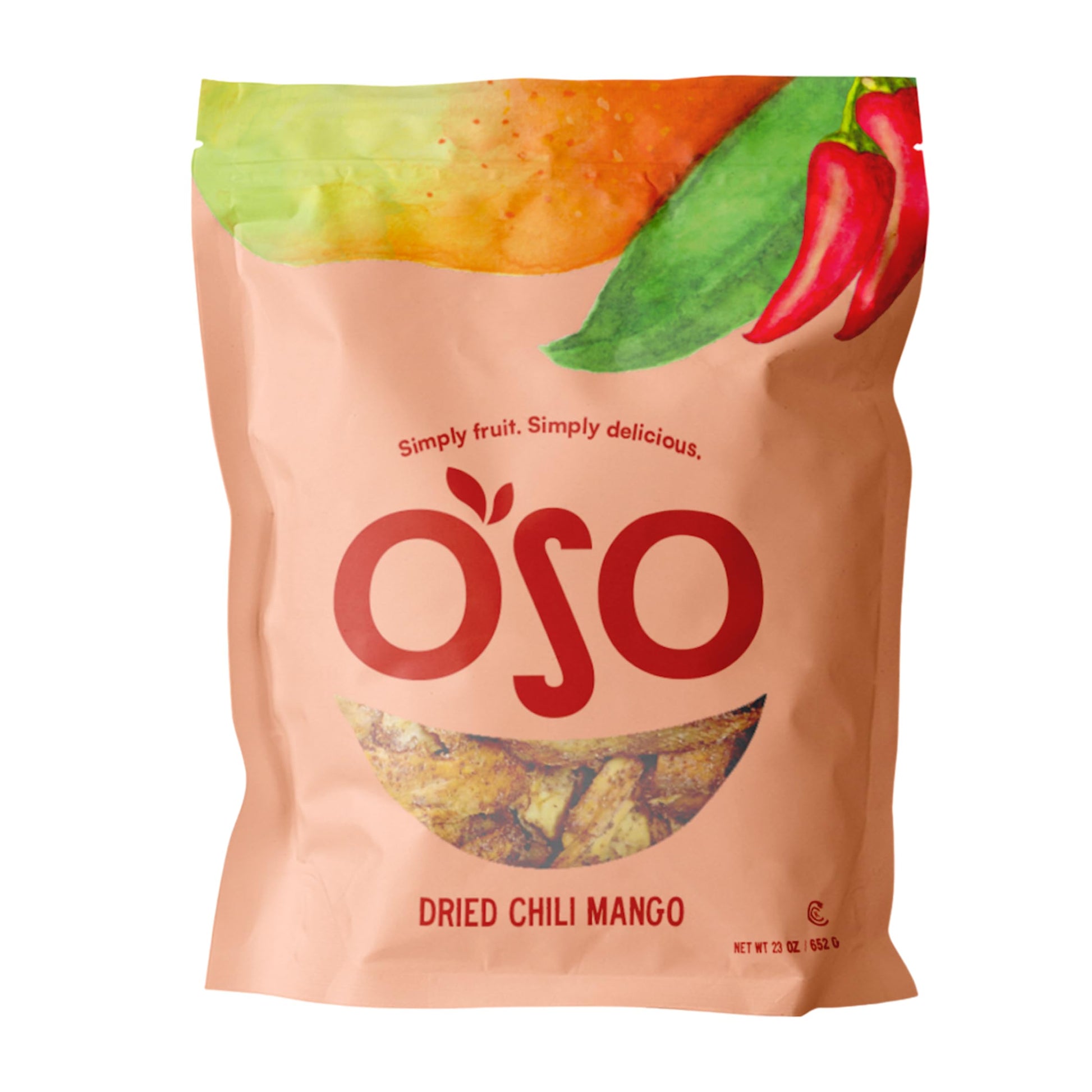 Oso Snacks Dried Chili Mango Slices, No Added Sugar, 26oz (1.62 lb)