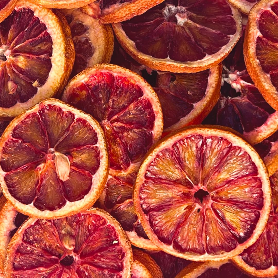 Drink Botanicals Dehydrated Blood Orange Slices - 100% Natural, 3.5 oz (100g), Ideal for Cocktails, Cakes, and Decoration