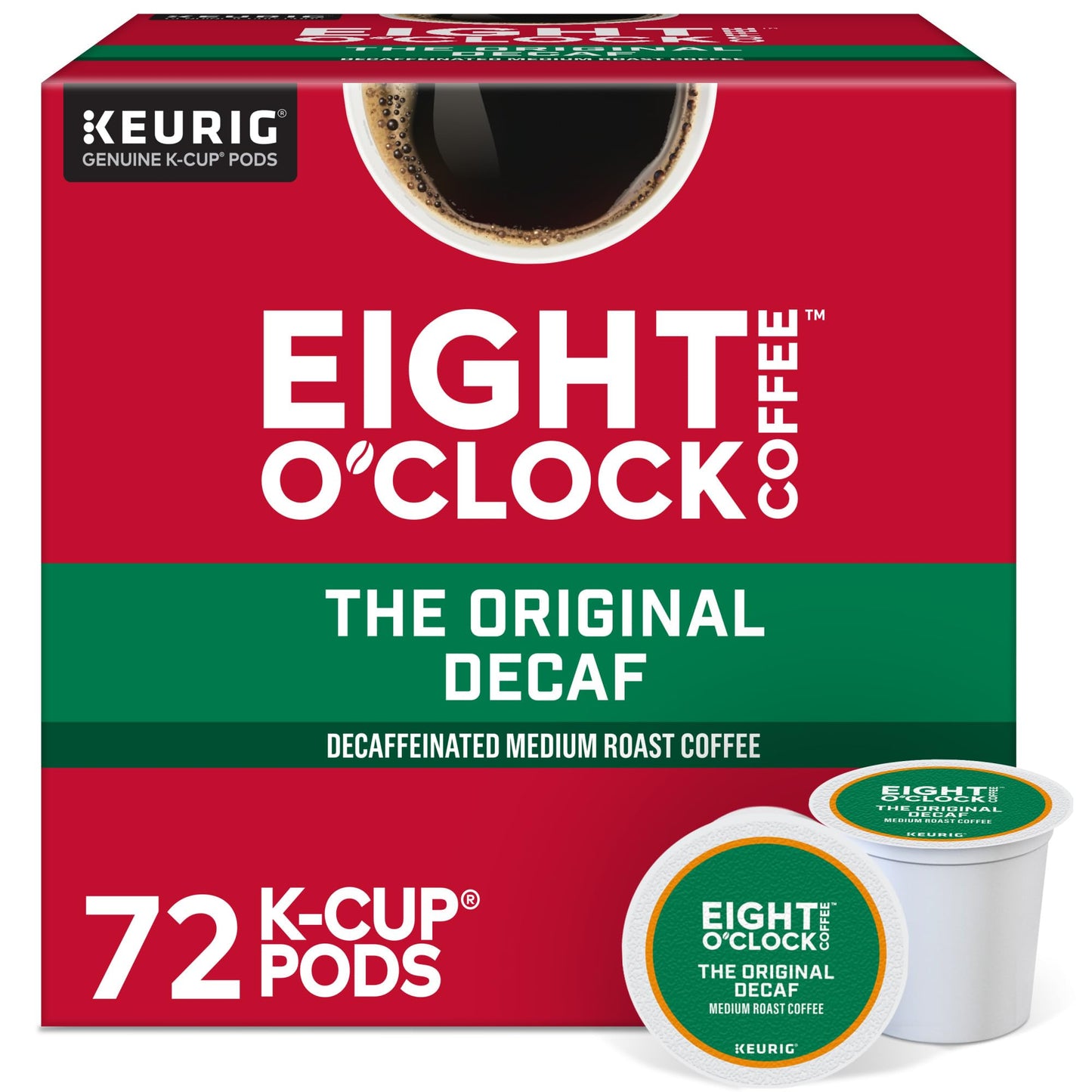 Eight OClock Coffee Decaf K-Cup Pods, Medium Roast, 12 Count (Pack of 6), Model 5000346171