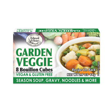 Edward & Son'S Garden Veggie Bouillon Cubes - Organic Vegetable Bouillon, Vegan Broth Cubes, Stock Cubes, Gluten Free, No Trans 