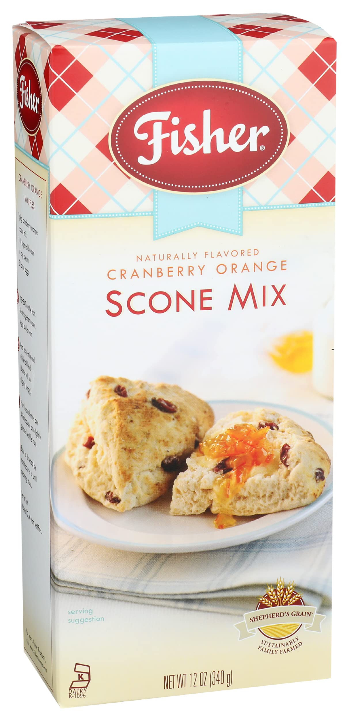 Fisher Scone Mix, Cranberry Orange, 12 Oz (Pack Of 3)
