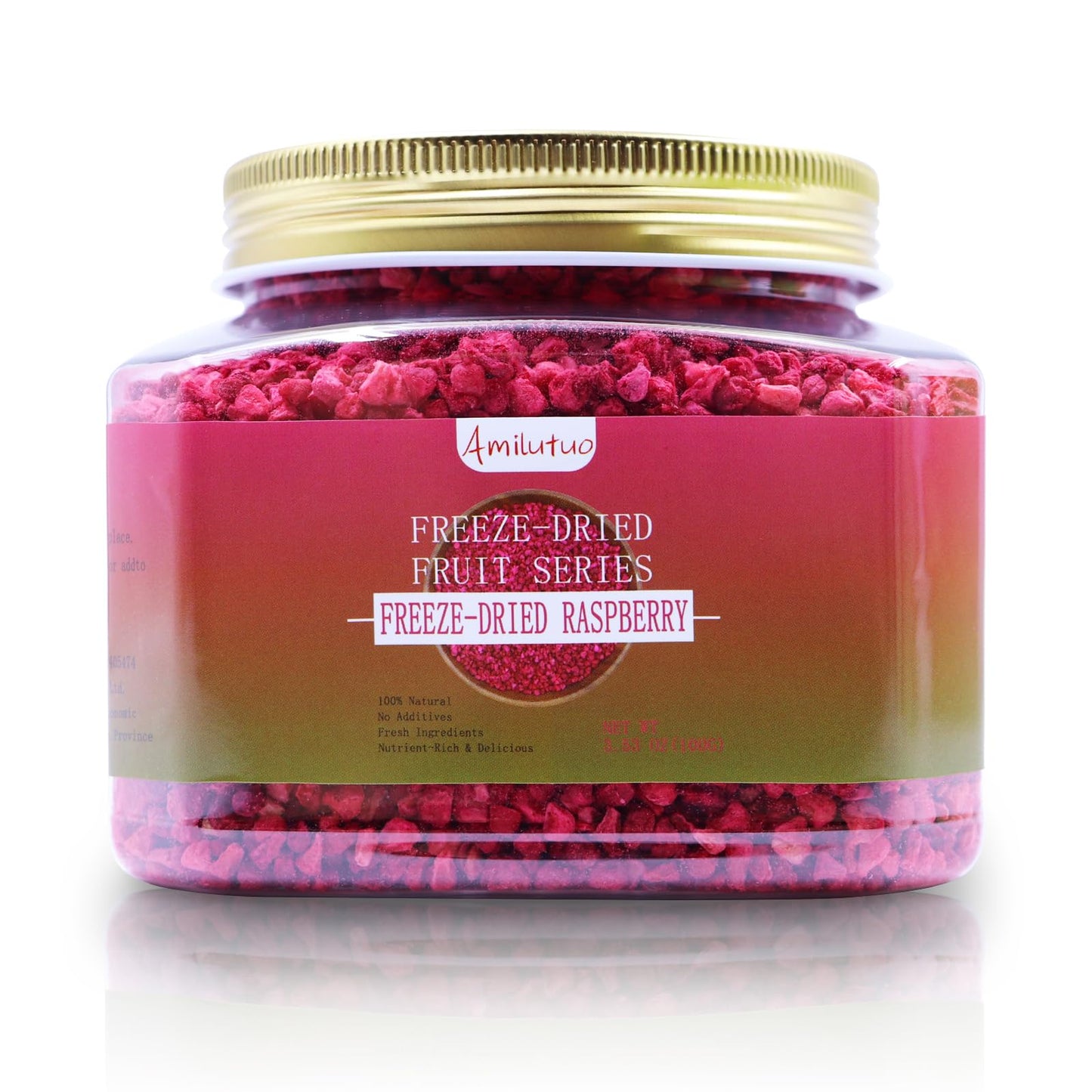 Freeze Dried Raspberries, 100g/3.52OZ Freeze Dried Fruit, Raspberries, No Sugar Added, Fruit Snacks, Raspberries Pieces for Cake