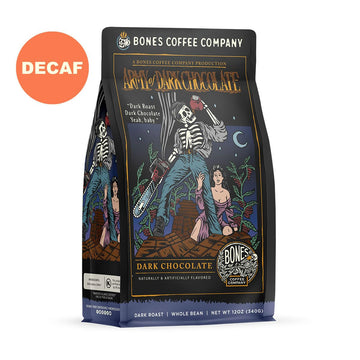Bones Coffee Company Decaf Army Of Dark Chocolate Whole Coffee Beans, Low Acid Flavored Coffee, Made With Arabica Coffee Beans,