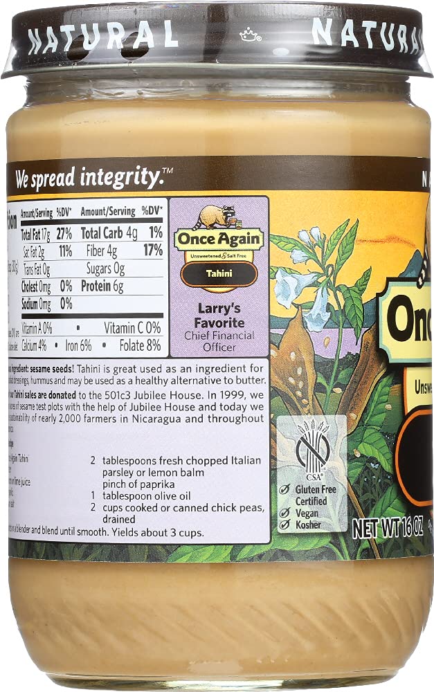 Once Again - Organic Tahini - 16 Oz.