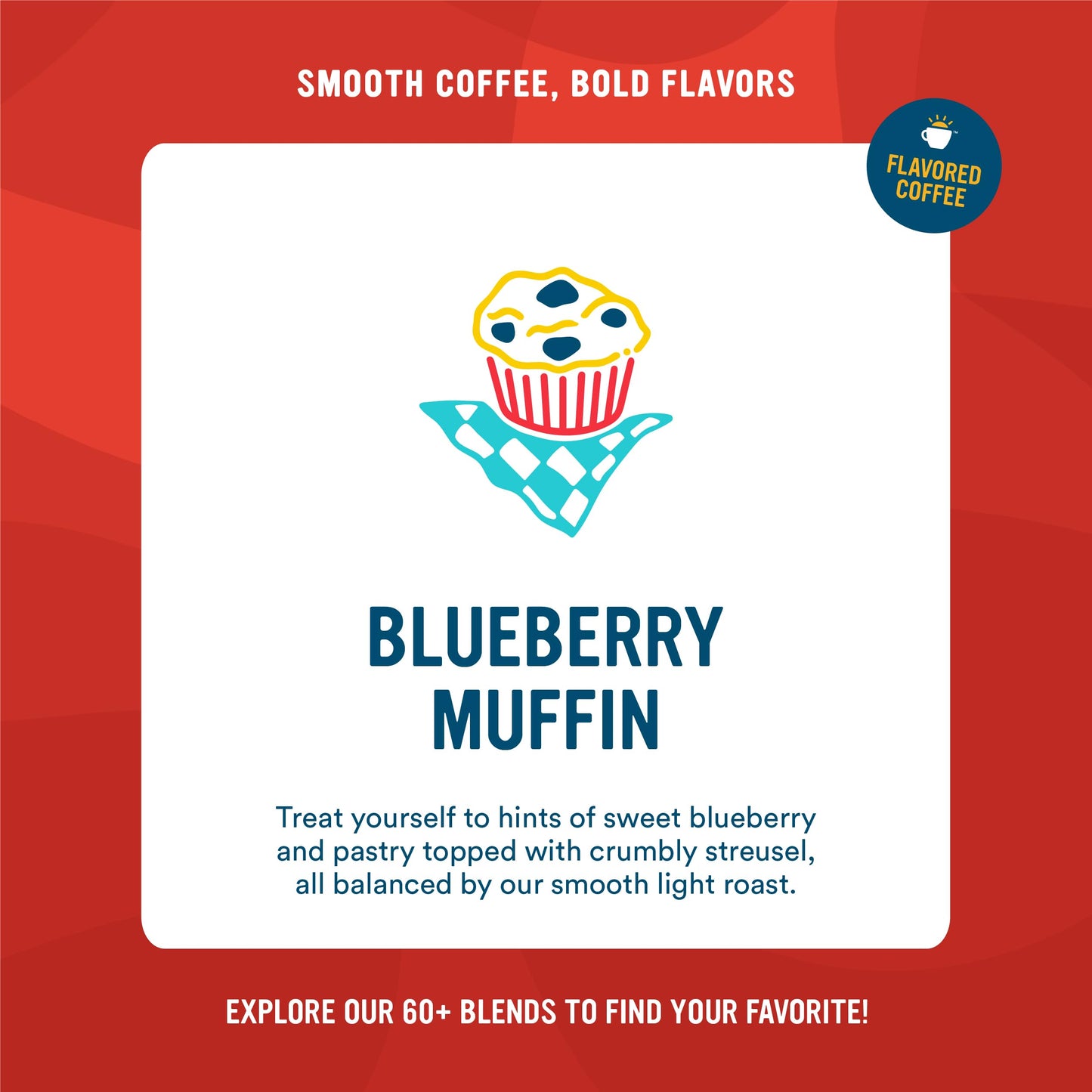 Camerons Coffee Blueberry Muffin Flavored Ground Coffee, Light Roast, 12 oz (Pack of 6)