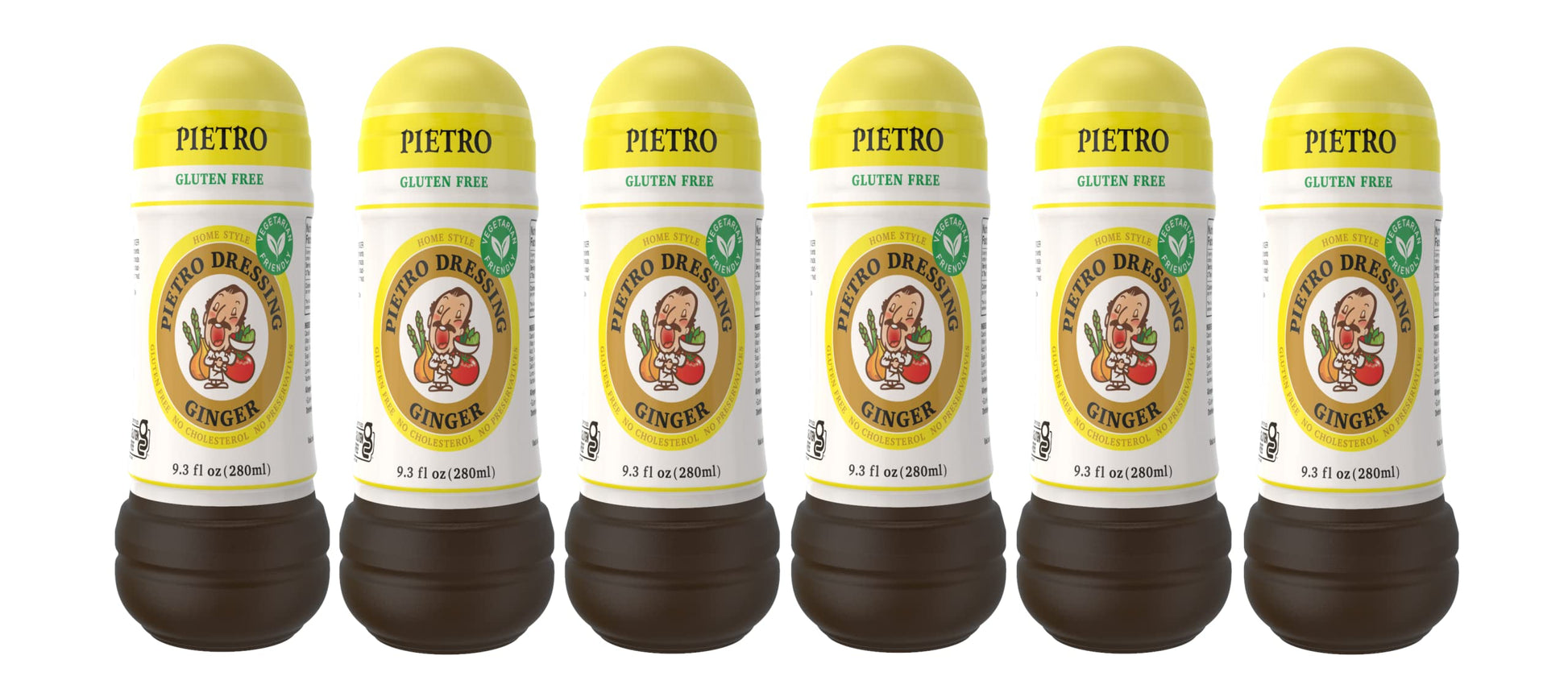 Pietro Dressings New Ginger Dressing, 9.3 Oz. - Natural, Delicious Dressing and Marinade for Vegetables, Pasta Salads, Beef, Por
