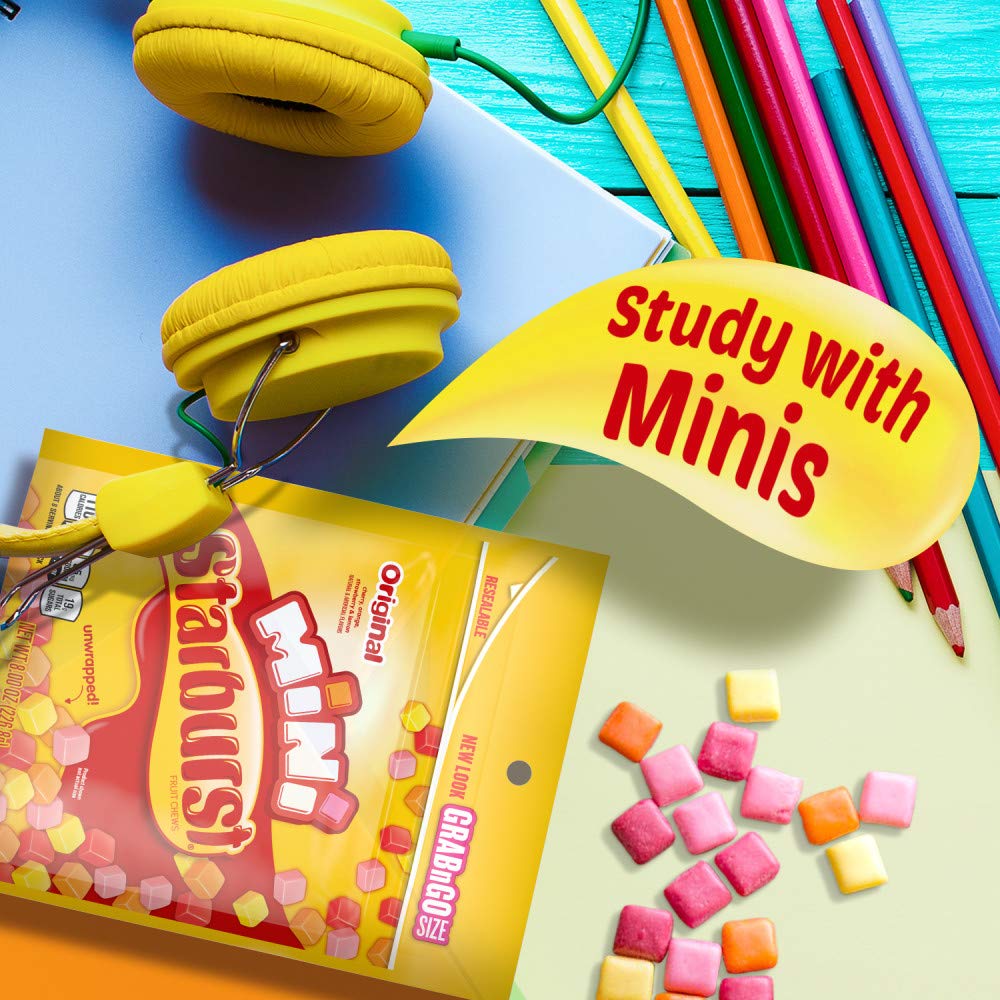 Starburst Fruit Chews Candy - Original Minis, 8Oz (Pack Of 8) - Delicious Starburst, Mini Candy, Bulk Box