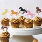 Keaziu Horse Cupcake Toppers - 32 Pack Paper Animal Racing Party Picks - Equestrian Theme Decorations