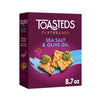 Toasteds Flatbreads Crackers, Party Snacks, Lunch Snacks, Sea Salt and Olive Oil, 8.7oz Box (1 Box)