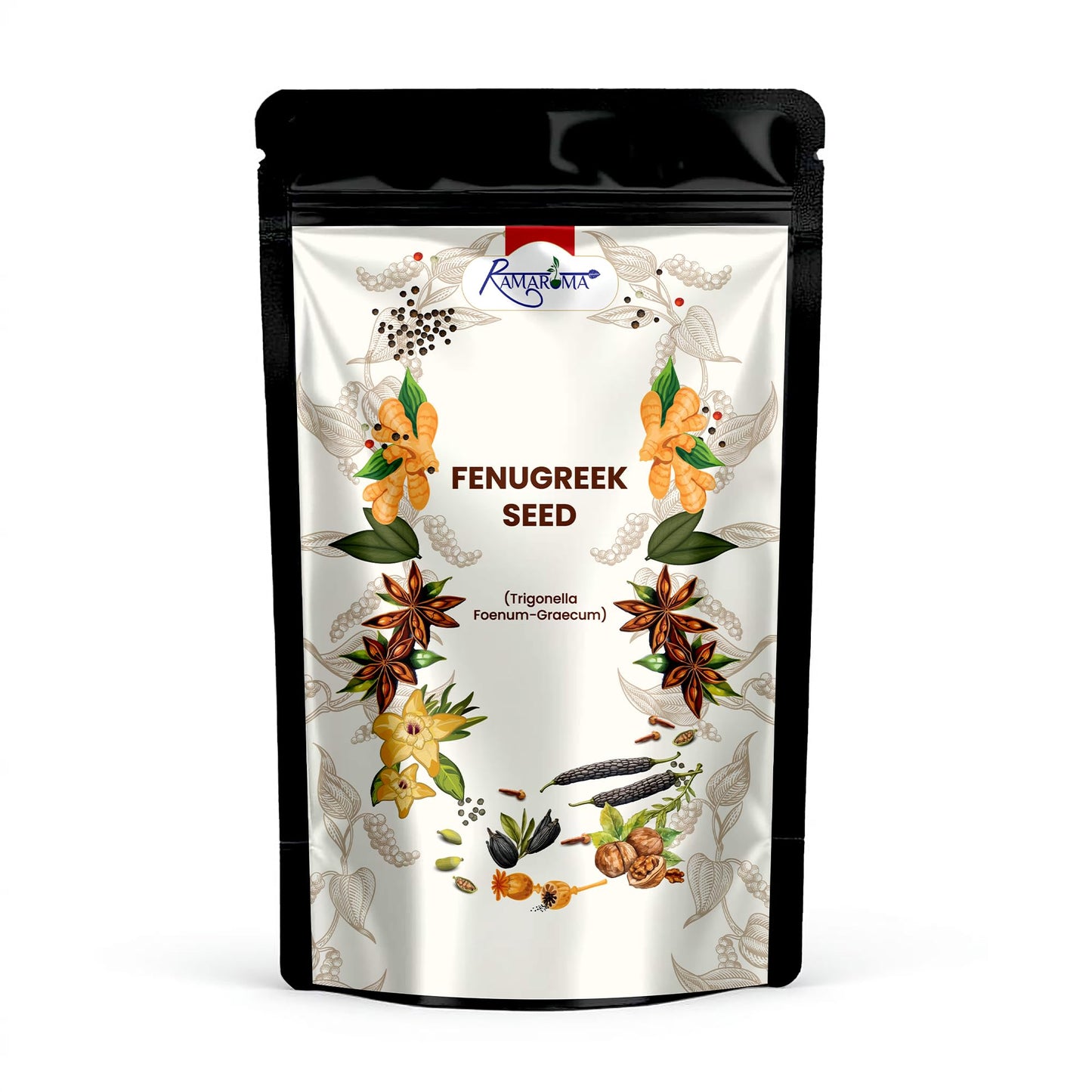 Ramaroma Fenugreek Seeds Whole, All Natural, Vegan, Gluten Friendly, Non-GMO, 5.1oz (144g) Jar, Yellow