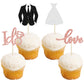 Gyufise 24 Pack Wedding Cupcake Toppers Glitter Groom And Bride Love I Do Cupcake Picks For Bridal Shower Wedding Engagement Party Cake Decorations Supplies