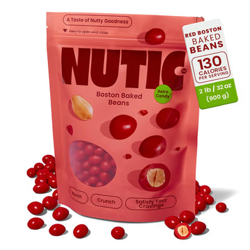 Nutic Boston Baked Beans Candy - 2 Lb | Coated Peanuts in Bulk | Vintage Candy Bar Treats | Ideal Movie Theatre Snacks & Souveni