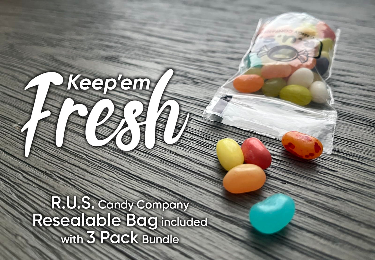 Jelly Belly Fruit Bowl Mix Flavor Jelly Bean- 9.8Oz Bag With R.U.S. Candy Pocket Size Travel Bag + 3 R.U.S. Candy Cards (Fruit B