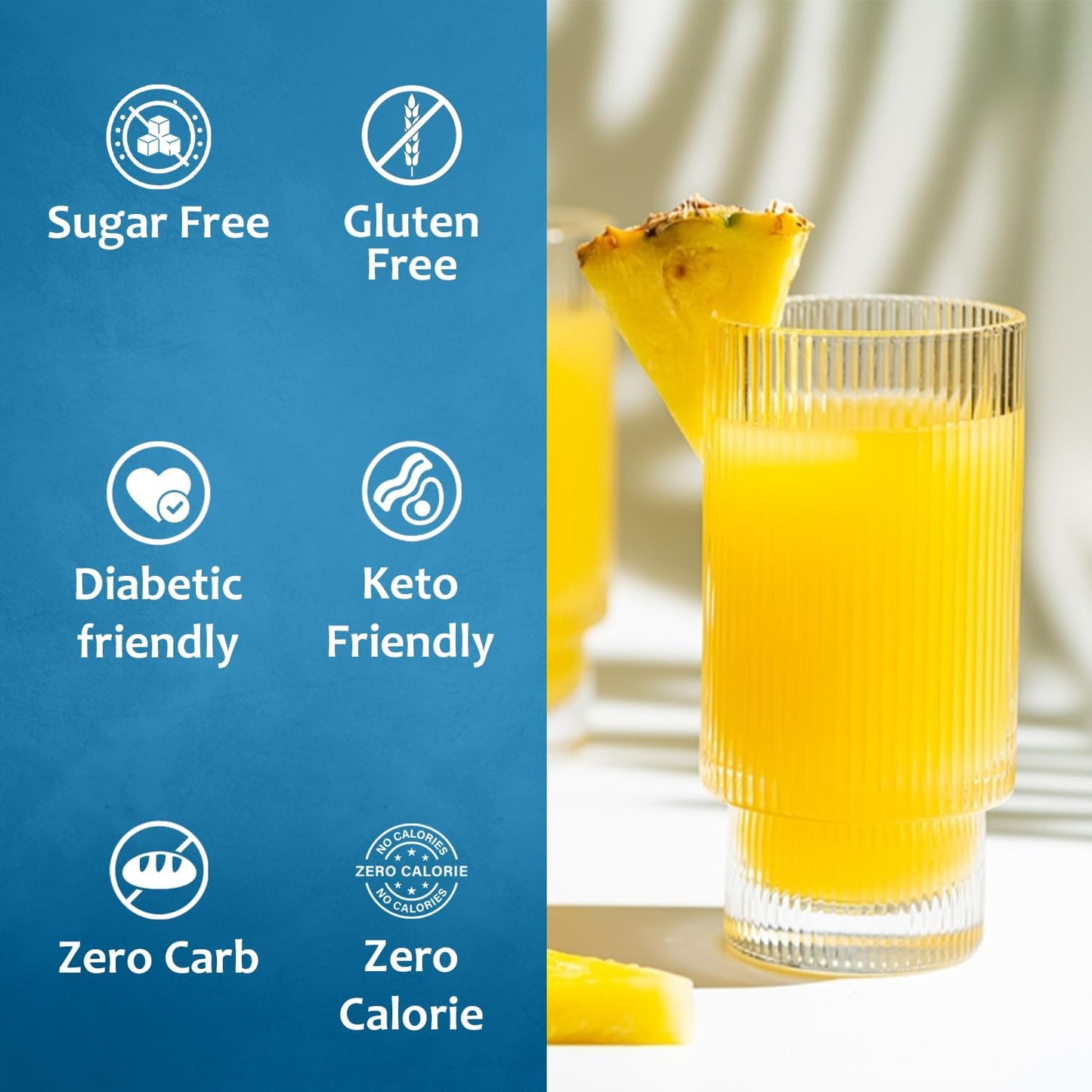 Syruvia Sugar Free Pineapple Syrup - Premium Flavoring for Tea, Beverages, Desserts, Ice Cream, and Cocktails - Kosher, Gluten F
