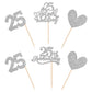 ZHUOWEISM 24 PCS Cupcake Toppers Glitter Heart 25th Anniversary Cake Decorations Design 1 Paper