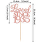 Rssta i Cake Topper Glitter Legend Since 1935, Rose Gold, Model XM310, for 90th Birthday and Wedding Anniversary Party Decorations