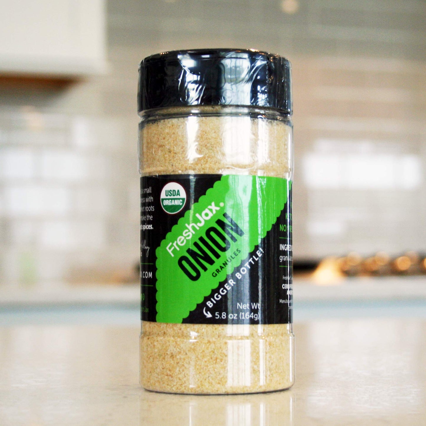 Freshjax Premium Organic Spices, Herbs, Seasonings, And Salts (Certified Organic Onion Granules - Large Bottles)