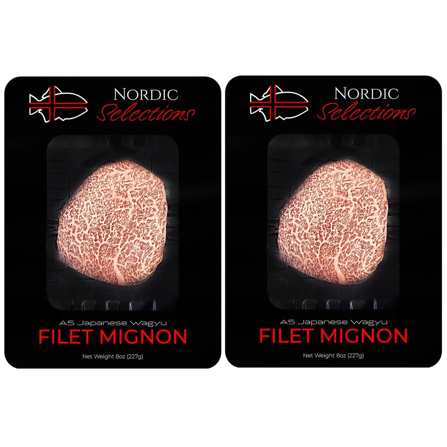 Nordic Catch Grade A5 Japanese Wagyu Filet Mignon Steak Without Bone, Always Fresh Thick Cut, Skin-Packed 100% Authentic A5 Wagy