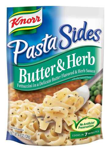 Knorr Pasta Sides: Butter & Herb Fettuccini (Pack of 4) 4.4 oz Bags