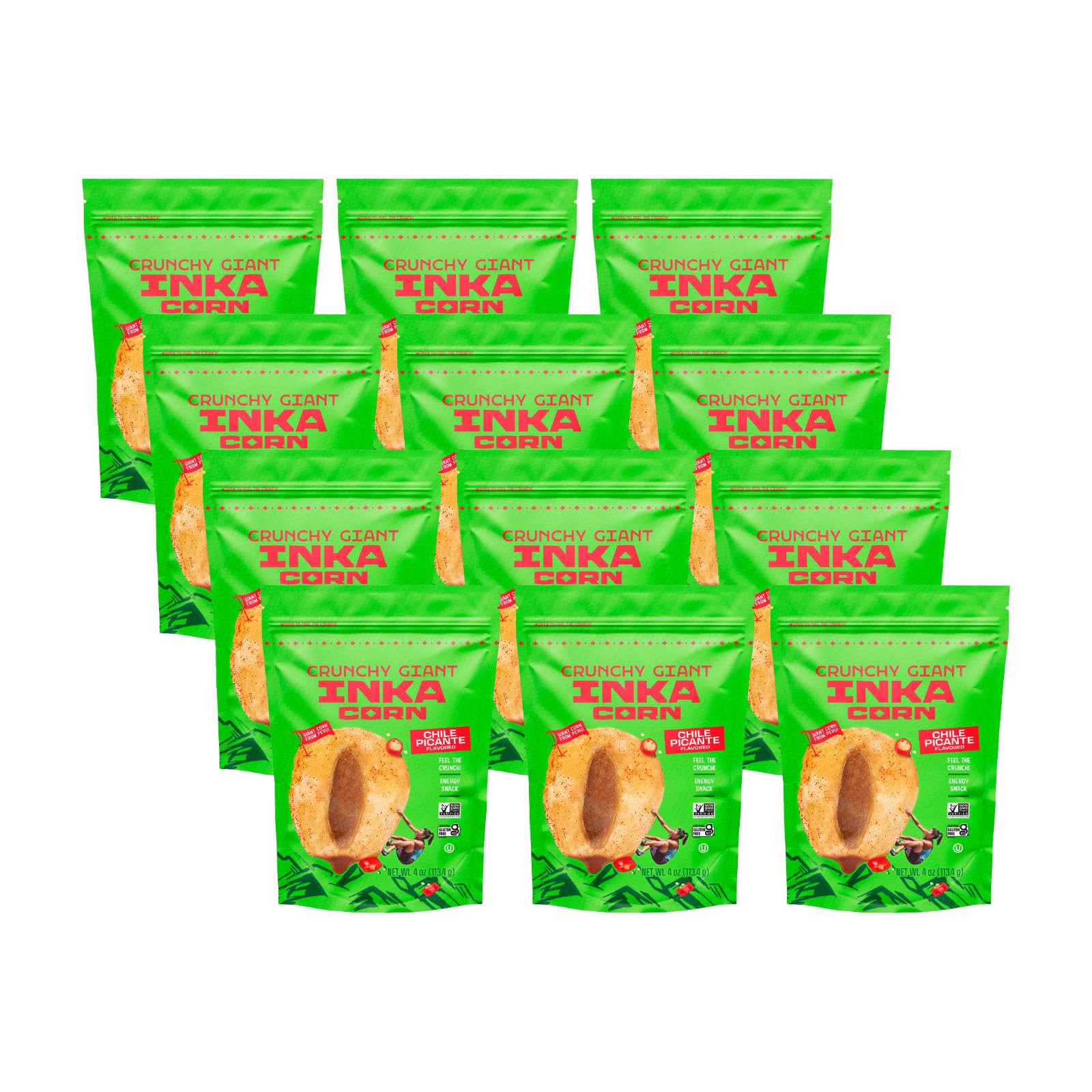 Inka Corn Giant Corn Chile Picante Doy Pack, 4 Ounce (Pack of 12)