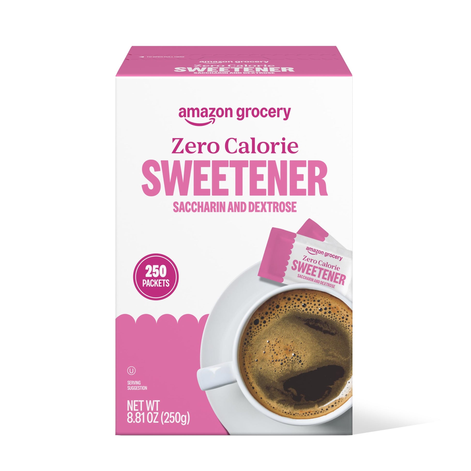 Happy Belly Zero Calorie Pink Saccharin Sweetener, 250 Count Pack