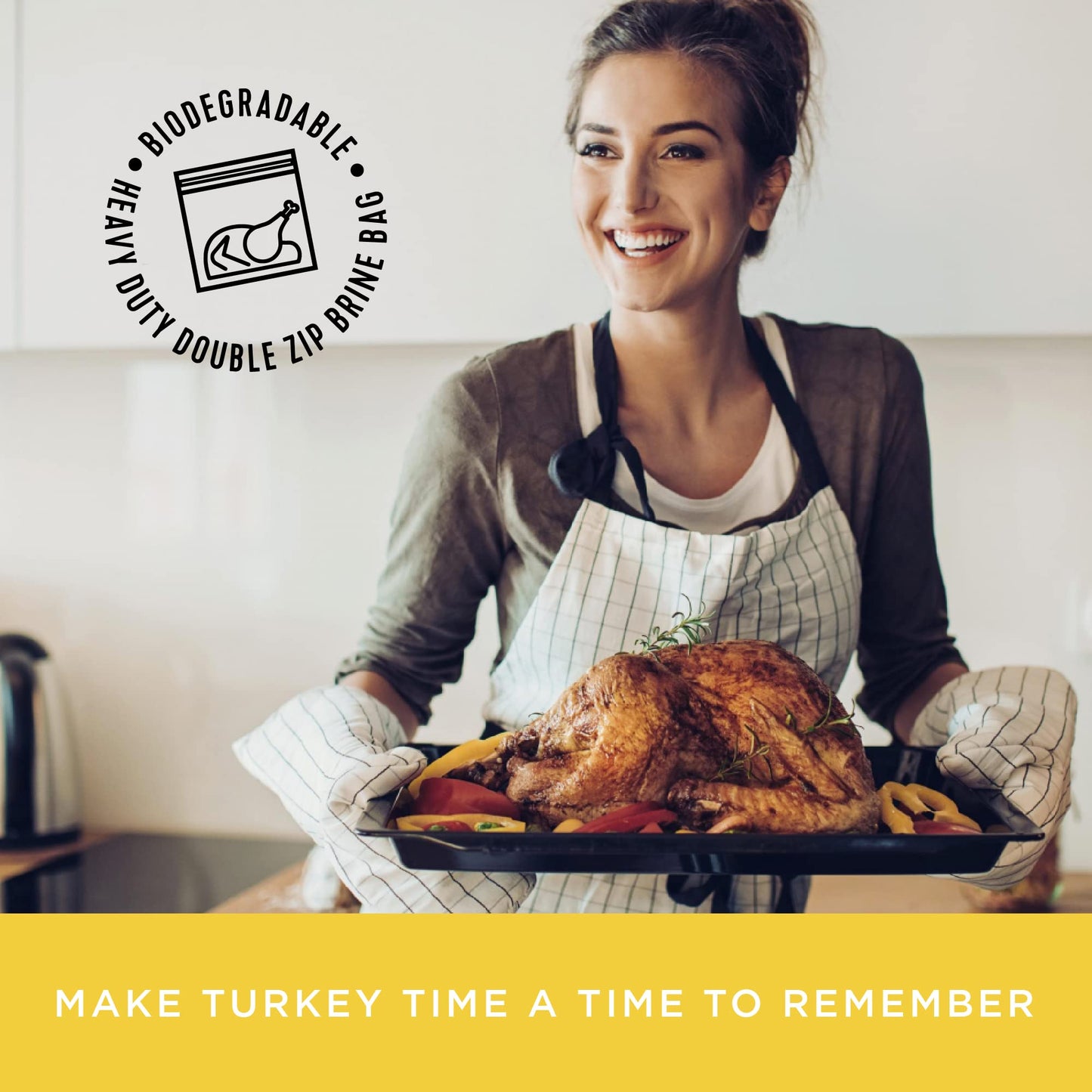 Fire & Flavor Lemon Pepper Turkey Perfect Brine - Turkey Brine Kit with Bag for Roasting  Grilling  smoky aroma  and Frying - Brining Seasonings for Cooking and Turkey Brine Bag - Turkey Brine and Rub Kit