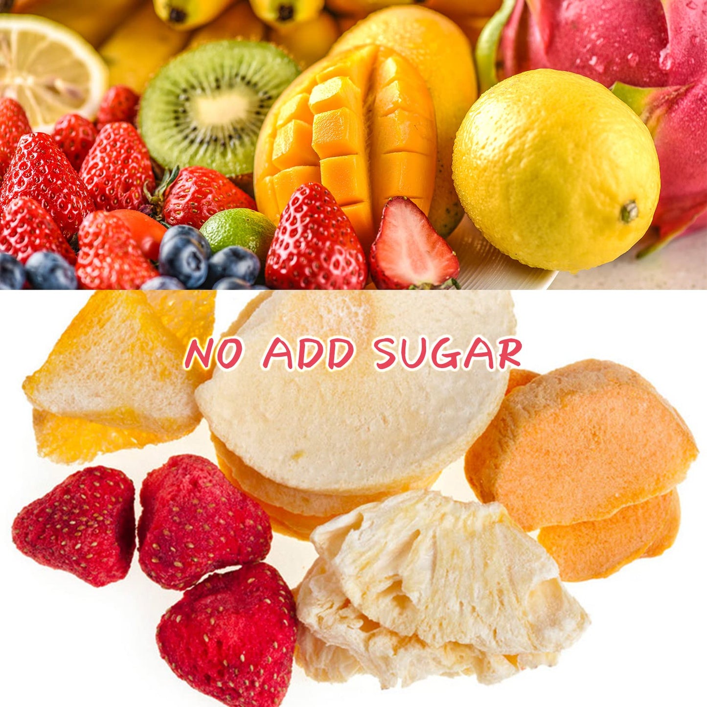 ONETANG Freeze-Dried Mixed Fruit, 12 Pack Single-Serve Pack, Non GMO, Kosher, No Add Sugar, Gluten free, Vegan, Holiday Gifts, H
