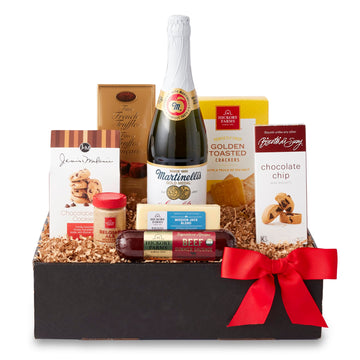 Hickory Farms Signature Beef Meat And Cheese Sparkling Cider Gift Basket | Charcuterie Food | Summer Sausage | Fathers Day | Mothers Day | Easter | Christmas | Holiday | Housewarming | Gourmet | Sympathy | Care Package?