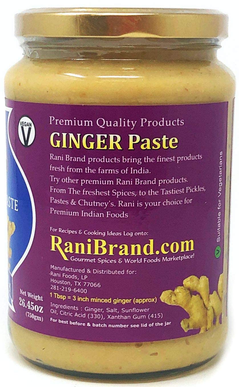 Rani Ginger Cooking Paste 26.5oz (750g) Glass Jar ~ Vegan | Gluten Free | NON-GMO | No Colors | Indian Origin
