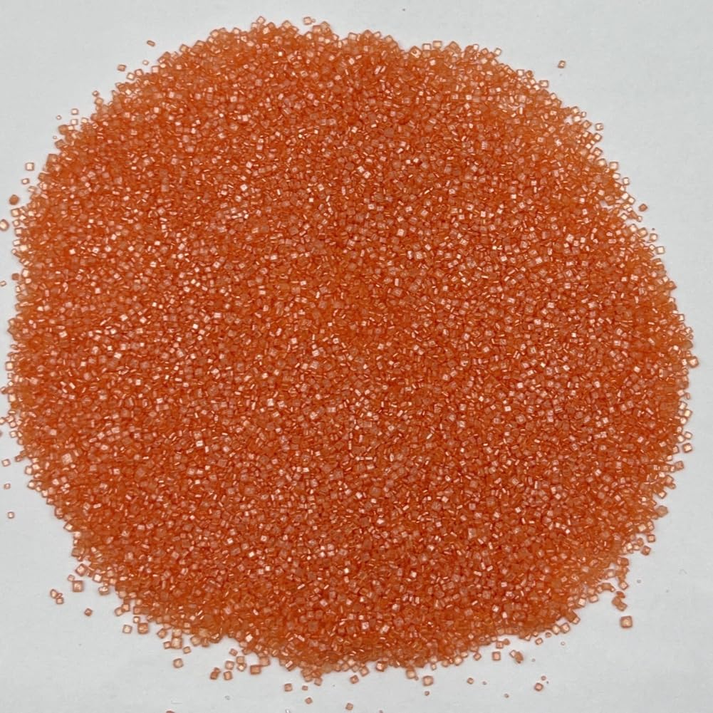 Senchanting Orange Sanding Sugar Sprinkles, Edible Crystal Orange Sanding Candy Sugar For Cake Decorating Wedding Party Baking C