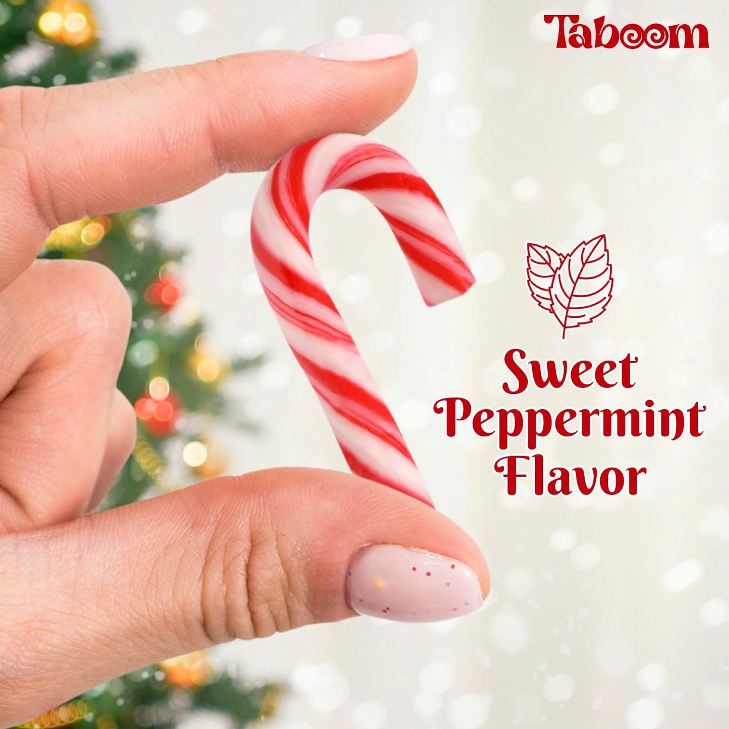 Taboom Bulk Mini Candy Canes - Individually Wrapped Peppermint Candy - 500 Count - Red & White - Holiday Gifts & Party Favors