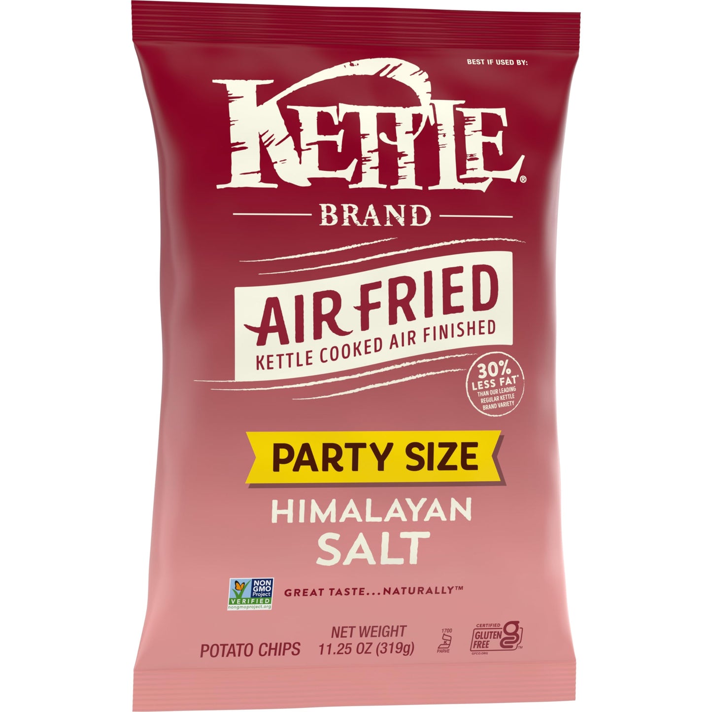 Kettle Brand Potato Chips, Air Fried Himalayan Salt Kettle Chips, 11.25 Oz Party Size Bag