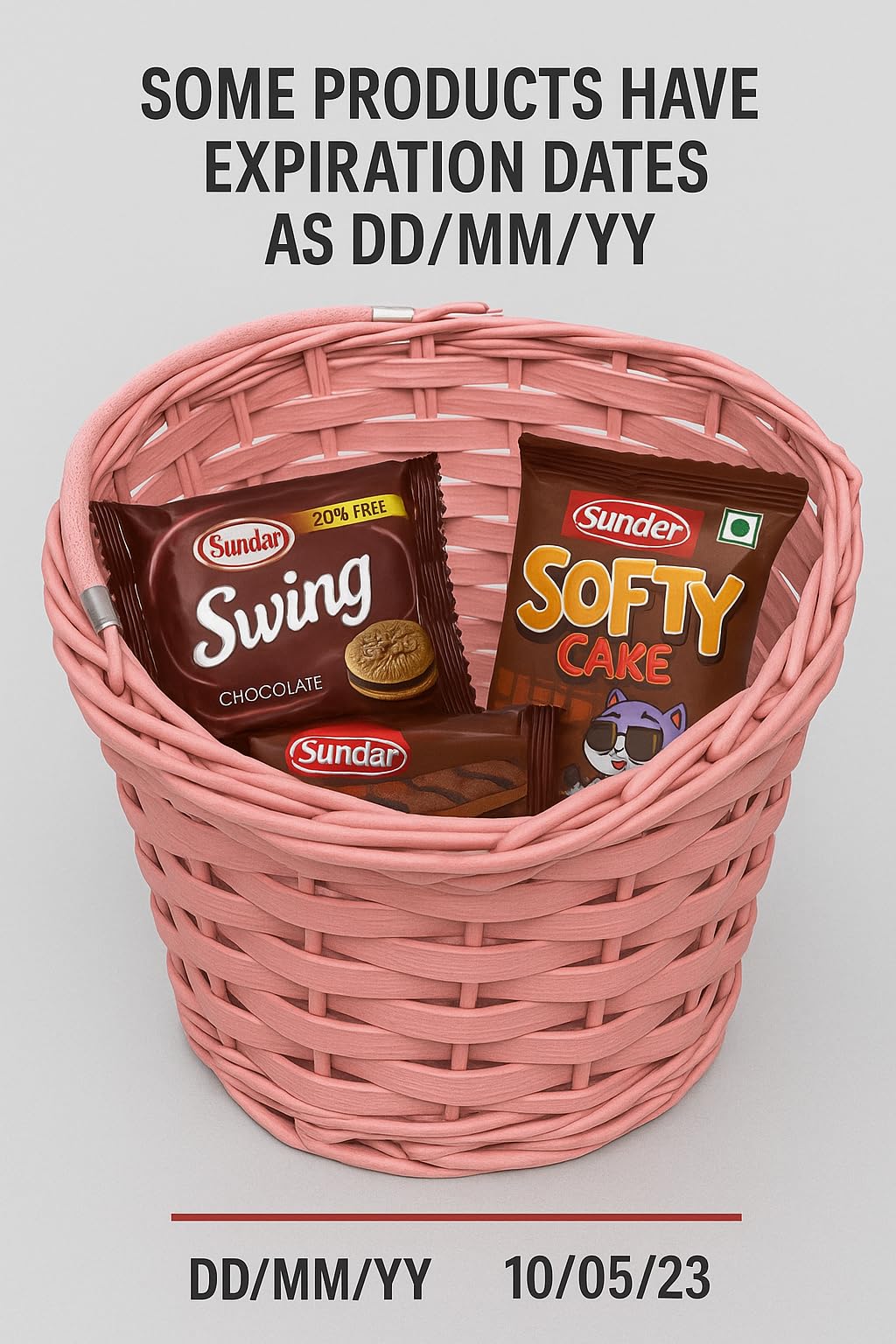 Easter Pink Round Willow Basket (70 Ct) Filled With Treats, Snacks, Candy, Peelable Gummies, Marshmallow Gummies, Bunny And More