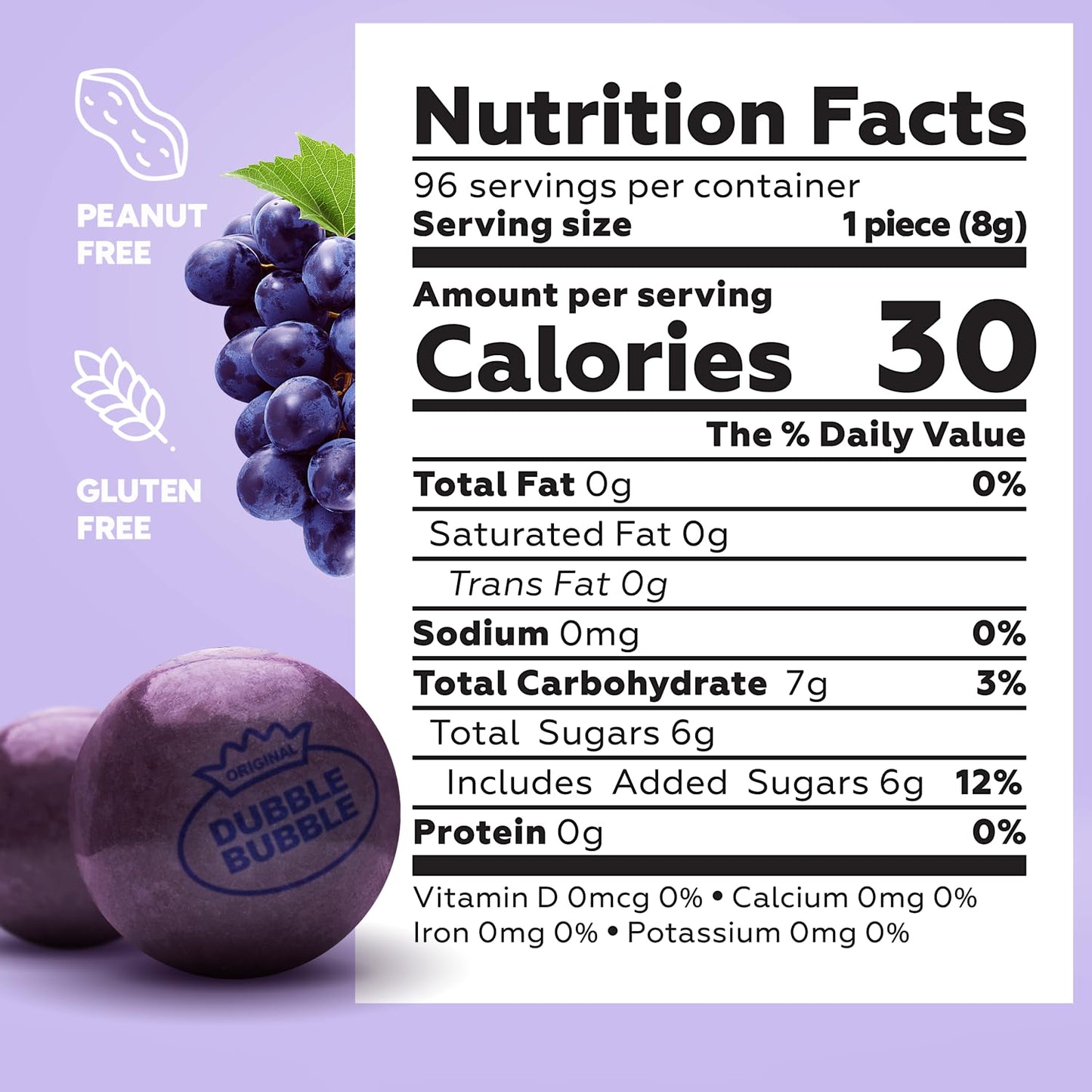 Gumballs For Gumball Machine - 1 Inch Large Gumballs - Grape Flavored Bubble Gum Purple Gumballs - Kids Gum - Bulk Gum Balls 1.7