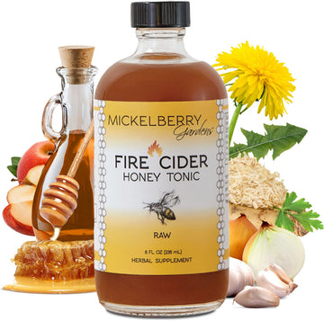 Mickelberry Gardens Fire Cider Tonic with Turmeric, Ginger & Dandelion - 8 Fl Oz - Amber