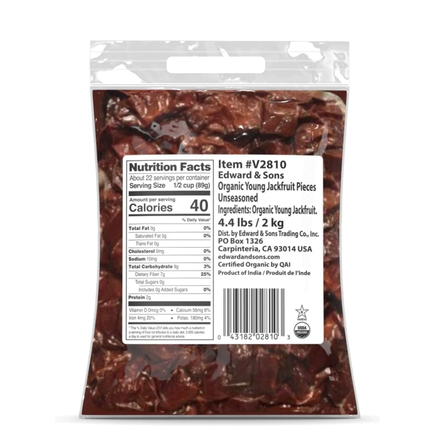 Edward & Sons Organic Young Jackfruit - Jackfruit Organic, Vegan Meat, Vegan Fruit, Plant Based Meat, Vegan Meat Substitute, Uns