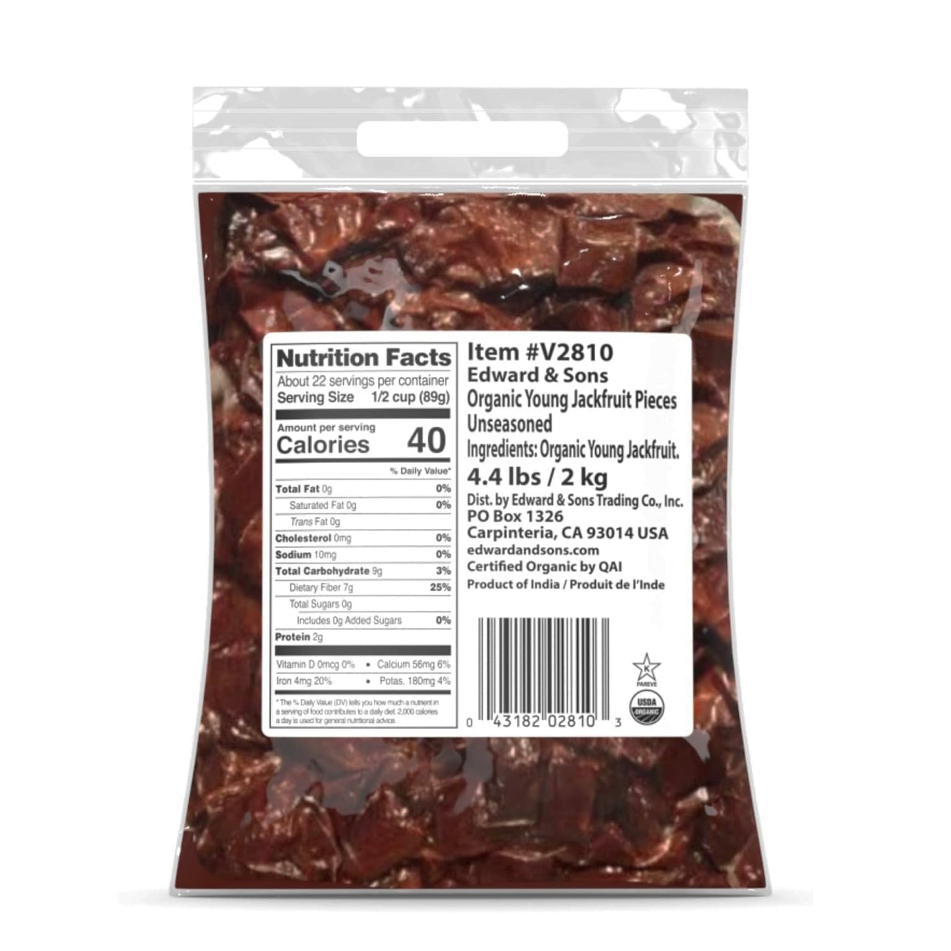 Edward & Sons Organic Young Jackfruit - Jackfruit Organic, Vegan Meat, Vegan Fruit, Plant Based Meat, Vegan Meat Substitute, Uns