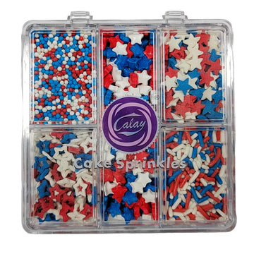Homankit Patriotic Sprinkles Fourth Of July Red White Blue Nonpareils Sprinkle Edible Stars Jimmies Sprinkles For Baking Decorat