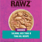 RAWZ Shredded Salmon, Aku Tuna & Tuna Oil Recipe 8/2.46 oz Pouches