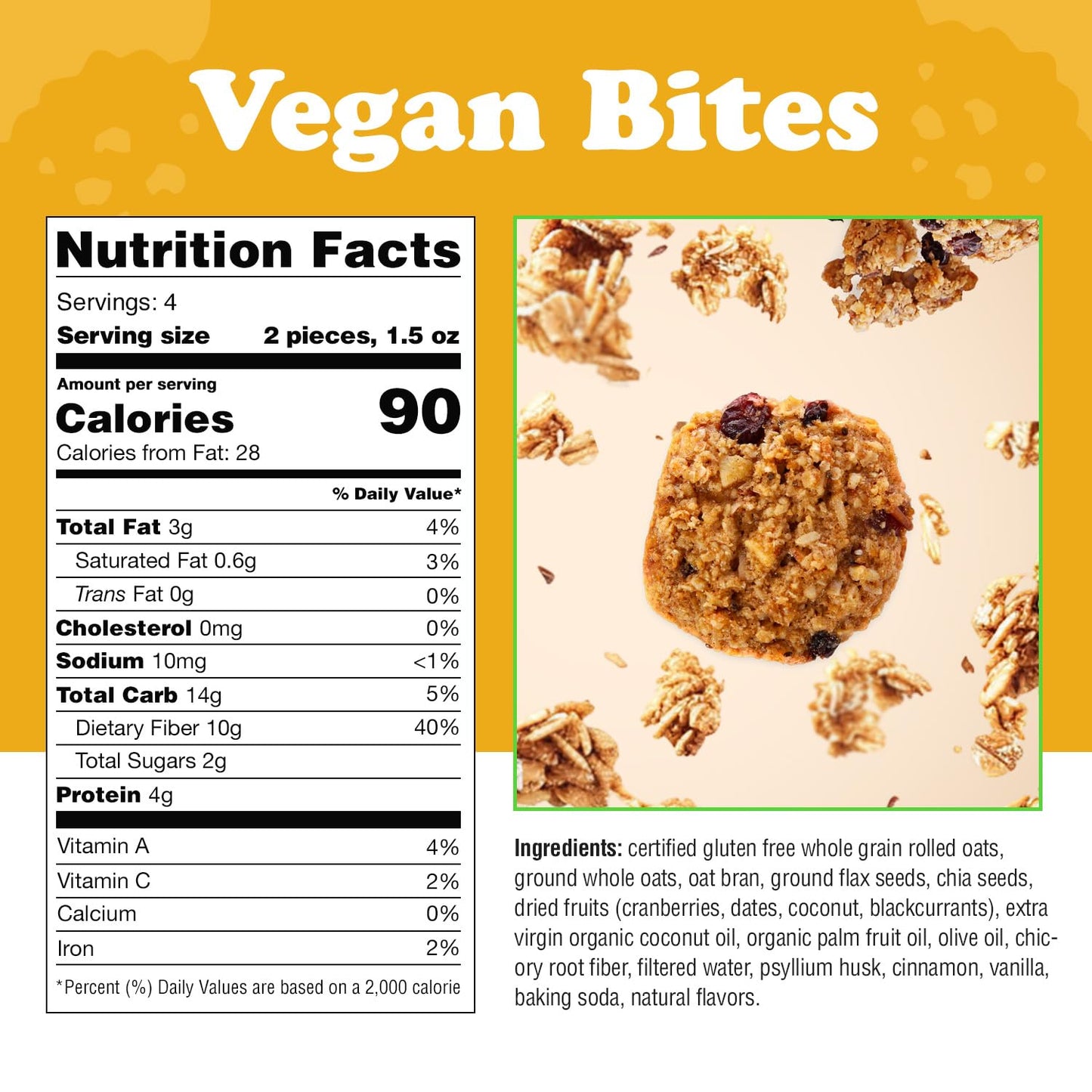 Alyssas Vegan Oatmeal Bites  Gluten Free Cookies, Healthy Snacks From The Bakery  Dairy Free, Sugar Free, Low Carb, Keto Prote