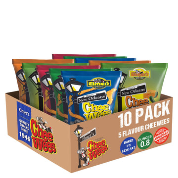 Elmer s New Orleans Chee-Wee s Lunch Box Special, Authentic NOLA Green Onion Flavor, Irresistible Crunchy Snack Delight, 10 Pa