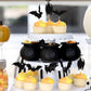 Ercadio 24 Pack Halloween Bat Cupcake Toppers Black Glitter Bat Cupcake Picks Halloween Cupcake Toppers For Halloween Themed Bab