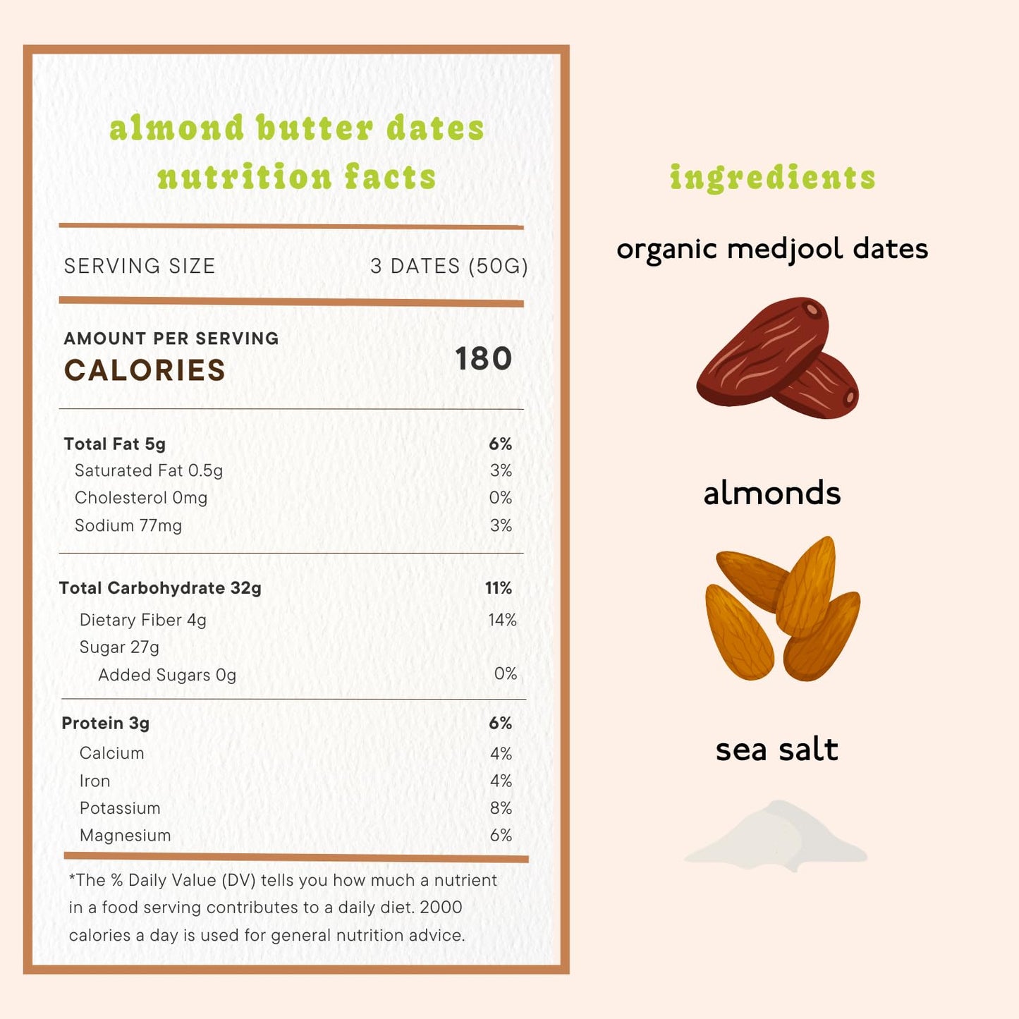 Realsy Medjool Dates - Organic, Gluten-Free, Vegan Snack, No Sugar Added, Single Wrapped (40 ct), Almond Butter