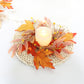 napmedon 2 Pieces Pumpkins Candle Rings Wreaths Mini Autumn Decoration 10inch Orange Silk DTM0096-2pc